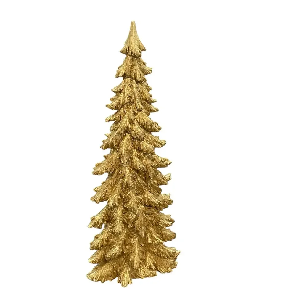 Sleigh Hill 23in Metallic Gold Glitter Resin Christmas Tree Holiday Figurine New